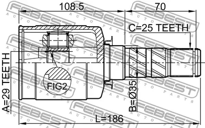 ШРУС SUBARU XV, FEBEST (0811B13)