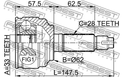 ШРУС MAZDA CX-5, FEBEST (0510052)