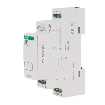 Електромагнітне реле F&F PK-2P-12V 2xNO/NC 16А/12V AC/DC DIN