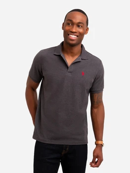 Поло довге чоловіче U.S.Polo Assn 116015-8800A (HEATHER DARK GRAY) XL Темно-сіре (116015-8800A (HEATHER DARK GRAY)_XL) (786654772158)