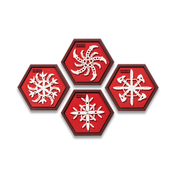 Набір патчів 5.11 Tactical Snowflake Ninja Star Patch (4 шт. в комплекті) Red (92039-460)