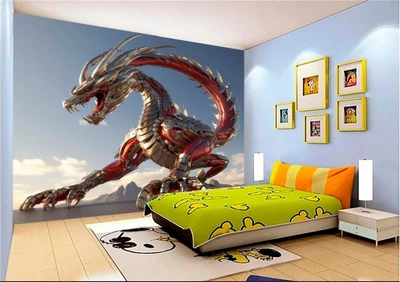 3D Фото Обои PHOTODECOR "Железный дракон" 1 кв.м.