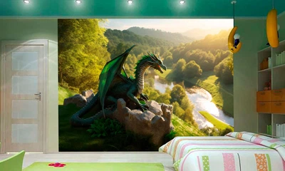 3D Фото Обои PHOTODECOR "Дракон на природе"