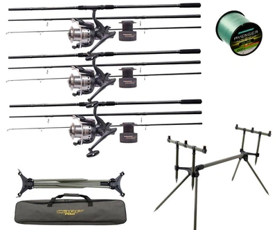 Короповий набір Flagman Magnum Black Carp: 3 вудилища + котушки з бейтранером + рід-під Carp Pro