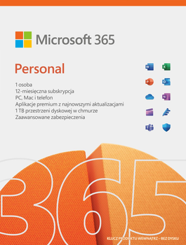 Oprogramowanie Microsoft 365 Personal PL Box 1 Użytkownik/5 urządzeń 1 Rok (QQ2-01752)