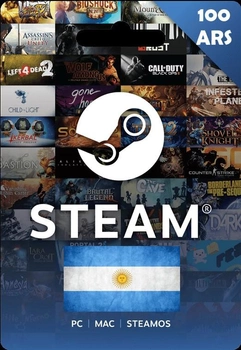 Карта пополнения Steam Wallet Gift Card на сумму 100 ARS, (Аргентина)