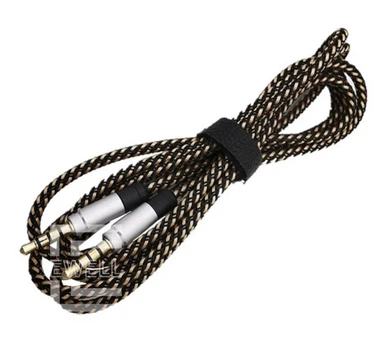 Кабель Ewell Audio 3.5 мм, 4pin M/M 1.5 м, в обплетке, черно-золотистый (EW628)