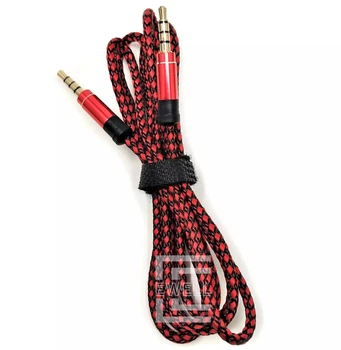 Кабель Ewell Audio 3.5 мм, 4pin M/M 1.5 м, в обплетенні, червоний (EW629)