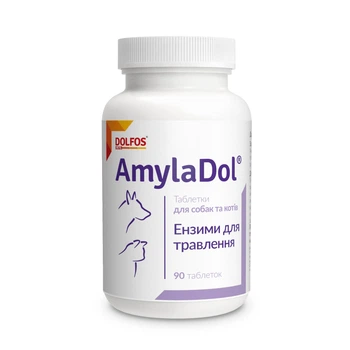 Кормовая добавка Dolfos AmylaDol витаминно-минеральная для улучшения пищеварения собак и кошек 90 т 928-90