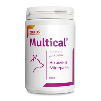Комплексная витаминно минеральная кормовая добавка Dolfos MultiCal для собак &nbsp;800 г 520 шт 125-800