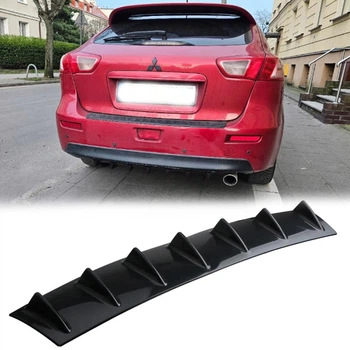 Накладка на задний бампер Mitsubishi Lancer акули плавники канарды универсальная черного цвета