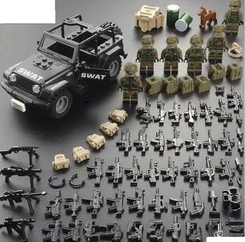 Набір військових фігурок, конструктор із броневиком спецназівців ЗСУ солдати, SWAT