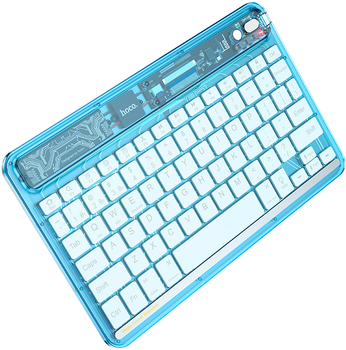 Клавіатура бездротова Hoco S55 Transparent Discovery edition wireless BT keyboard Ice Blue Mist (6931474778871)