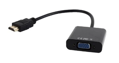 Адаптер HDMI->VGA (M/F) Cablexpert, v1.4, 0.15 м, Black (A-HDMI-VGA-03)