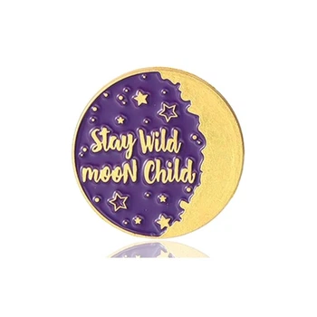 Значок (пин) BROCHE брошь бижутерия Stay Wild Moon Child фиолетовый BRGV114391