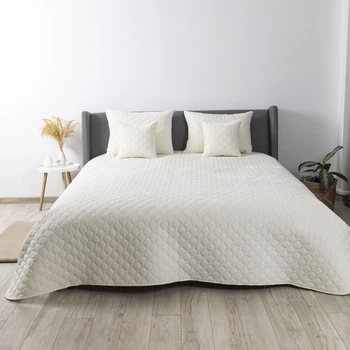 Покрывало ТЭП "VELOUR" 240*260 см молочный/ромб круглый