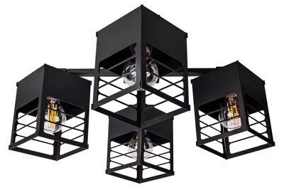 Люстра лофт MSK Electric Urban на чотири плафони чорна NL 2310-4 BK