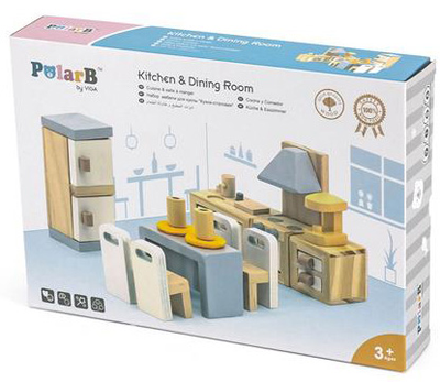 Дерев'яні меблі для ляльок Viga Toys PolarB Кухня і їдальня (6971608440380)