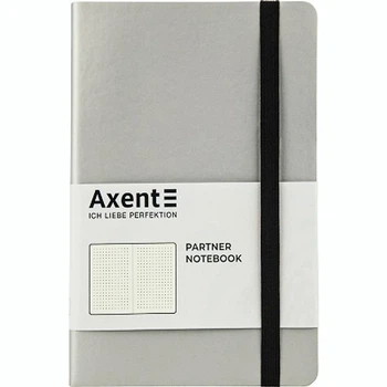 Книга записна Axent Partner Soft, ( записник блокнот )125x195 мм, 96 аркушів, клітинка, Сріблястий перламутр (8306-34-A)