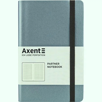 Книга записна Axent Partner Soft, ( записник блокнот )125x195 мм, 96 аркушів, клітинка, Сріблясто - блакитний перламутр (8206-14-A)