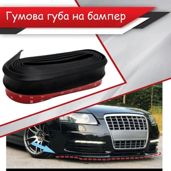 Резиновая губа на бампер Audi A6 молдинг бампера юбка резиновая черная