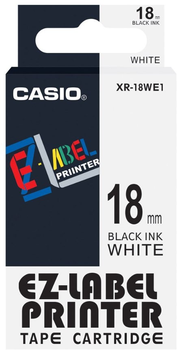 Стрічка для етикеток Casio XR-18WE1 18 мм x 8 м White/Black