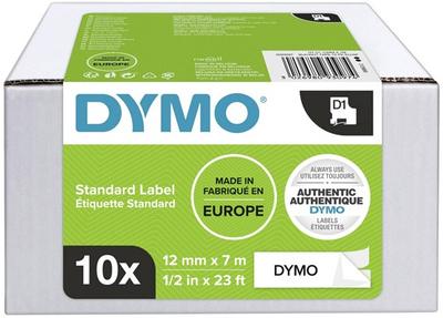 Taśma etykietowa Dymo 2093097 D1 12 mm x 7 m 10 szt White/Black