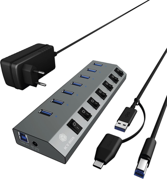 USB Hub Icy Box IB-HUB1701-C3 Grey (4250078171744)