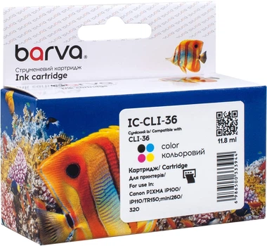 Картридж Barva сумісний з Canon CLI-36 C (1511B001) 250 арк Color (IC-CLI-36)