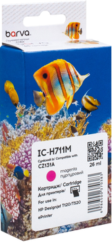 Картридж Barva совместимый с HP 711 (CZ131A/CZ135A) 26 мл Magenta (IC-H711M)