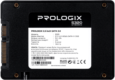 SSD диск Prologix S320 960GB 2.5" SATAIII TLC (PRO960GS320)