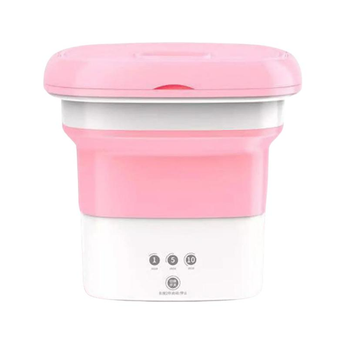 Стиральная складная машина мини ведро MA2000 White Pink