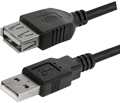 Kabel Logo 2.0 USB Type-A - USB Type-A M/F 1.8 m Czarny (8590274158504)