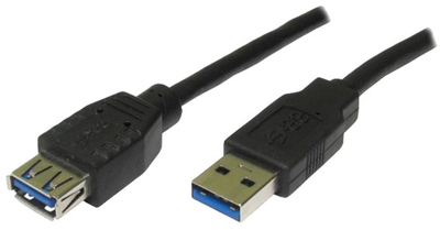 Kabel Logo 3.0 USB Type-A - USB Type-A M/F 1.8 m Czarny (8590274523524)