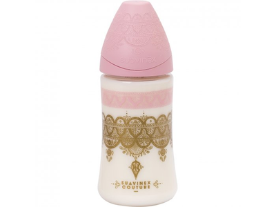 Пляшечка з 3-х позиційною соскою Couture, Suavinex (рожевий), 270 мл