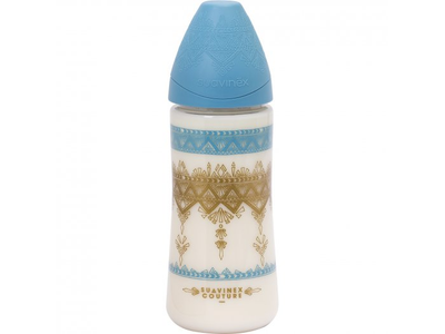 Пляшечка з 3-х позиційною соскою Couture, Suavinex (блакитний), 270 мл