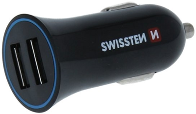 Автомобільний зарядний пристрій Swissten CL 2 x USB-A 12W Quick Charge 2.4 + кабель Micro USB 1.5 м Black (20110900)