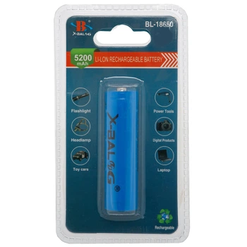 Аккумуляторная батарея 18650 X-BALOG 3.7V, 4.2V 9.6wh 8800 mah (цена за 1шт, литиевая батарея 18650 Li Cell, уп. блистер) (18650)