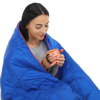 Ковдра туристична PUFFY DOWN BLANKET 4Monster (Нейлон 820D380T, качиний пух, покриття W/R водонепроникне, р-р 127x178см, t -20 до 0, Синій) (C-BKR-178_Синій)