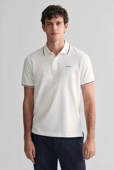 Чоловіче біле поло TIPPING SS PIQUE POLO Gant L 2062034