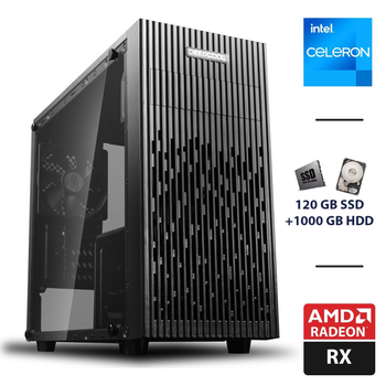 Игровой ПК Б-класс Deepcool Matrexx 30 Tower / Intel Celerone G540 (2 ядра по 2.5 GHz) / 16 GB DDR3 / 120 GB SSD + 1000 GB HDD / AMD Radeon RX 570, 8 GB GDDR5, 256-bit / 500W / HDMI б/у