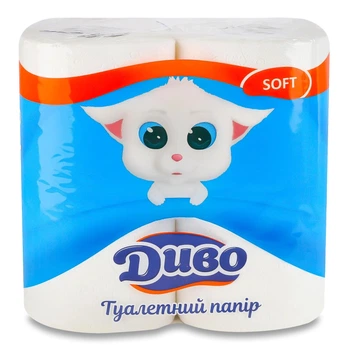 Туалетний папір двошаровий "Диво" 1 шт (4 рул)