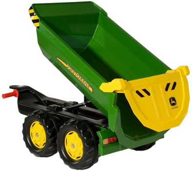 Причеп Rolly Toys RollyHalfpipe John Deere на 4 колесах Зелено-жовтий (4006485122165)