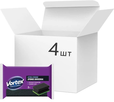 Упаковка губок кухонних Vortex Profiled & Care Jumbo профільовані 4 шт (4823071662863)