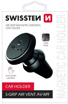 Uchwyt samochodowy na telefon Swissten Magnetic S-Grip AV-M9 Czarny (65010423)