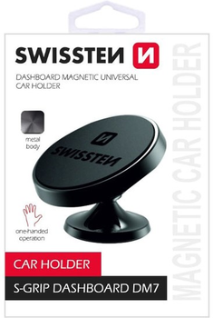 Uchwyt samochodowy na telefon Swissten Magnetic S-Grip Dashboard DM7 Czarny (65010421)