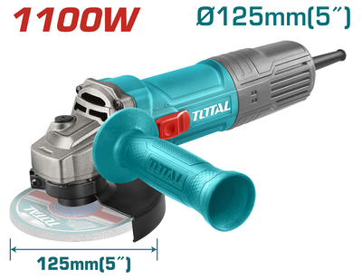 Кутова шліфувальна машина TOTAL TG11012536 1100Вт, 125мм, 12000об/хв. (6974729)