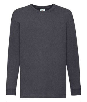 Футболка з довгим рукавом Fruit of the Loom Valueweight Long Sleeve T Kids 104 Темно-Сірий Меланж (0610070HD104)