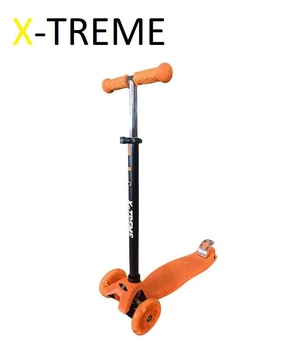 Детский самокат X-TREME КS-208 оранжевый с цветной подсветкой
