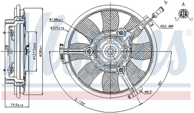 Вентилятор охолодження двигуна VW PASSAT, AUDI A4, NISSENS (85691)